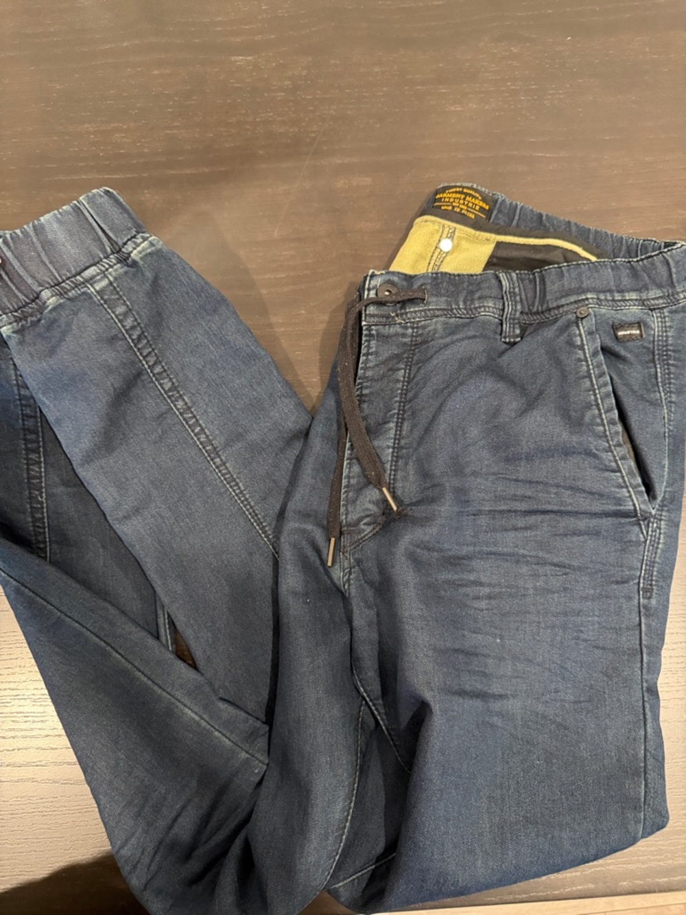 Industrie Men's Blue Denim Jogger Jeans - Elastic Waist